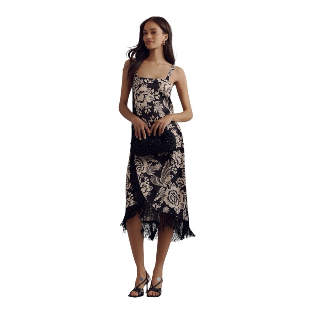 Farm Rio Sleeveless Square-Neckline Fringe
Midi Dress - Women’s Medium - New